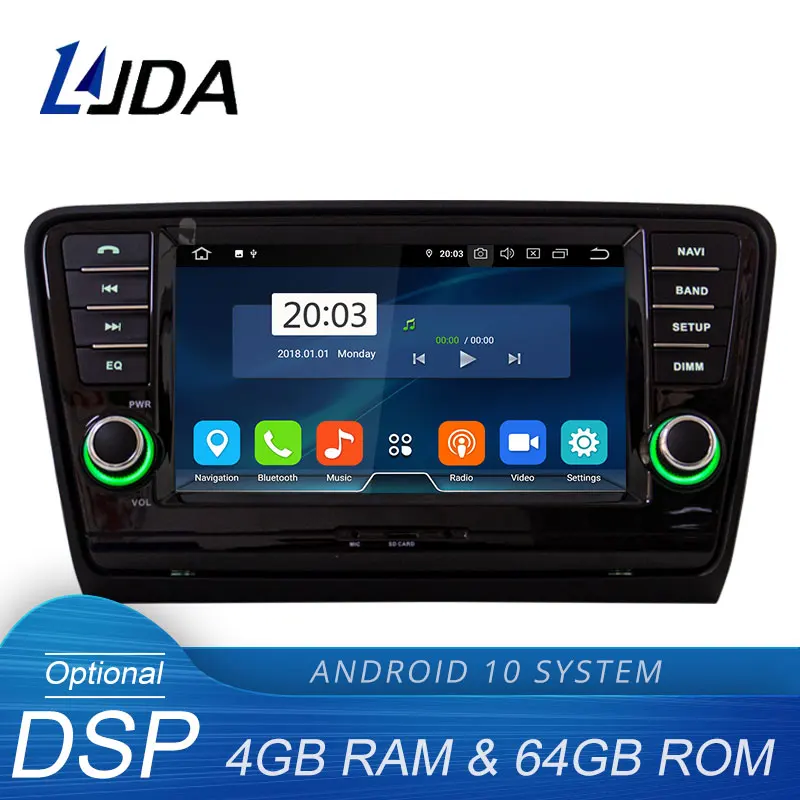 Автомобильный DVD-плеер LJDA Android 10 0 для SKODA Octavia 2013 2014 2015 мультимедийный GPS-навигатор 1