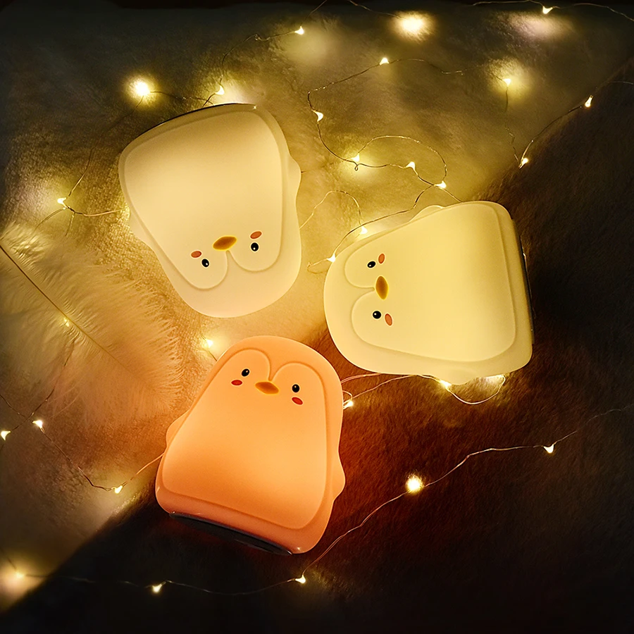 Мультфильм Пингвин лампы светодиодный Pat лампа зарядка через usb кровать светильник креативный светильник подарок