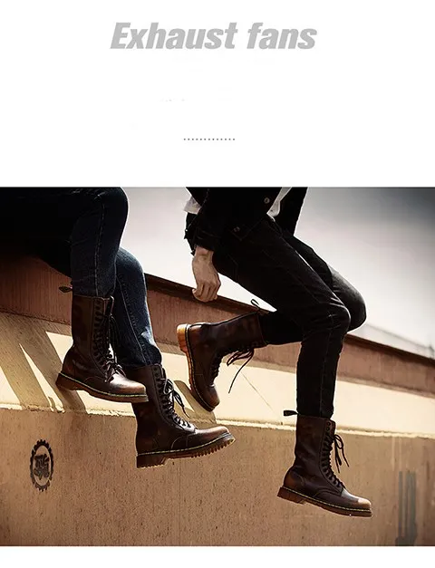 Новые брендовые кожаные ботильоны; сезон осень-зима; мужские ботинки; модные мотоботы; уличные рабочие зимние ботинки; мужские ботинки