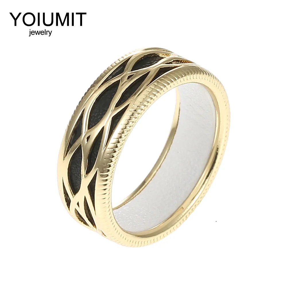 Cremo Модные кольца для женщин Сменные Cuir полые кожаные кольца элегантные Bijoux Femme жоржет кольца Argent Cocktail Bague