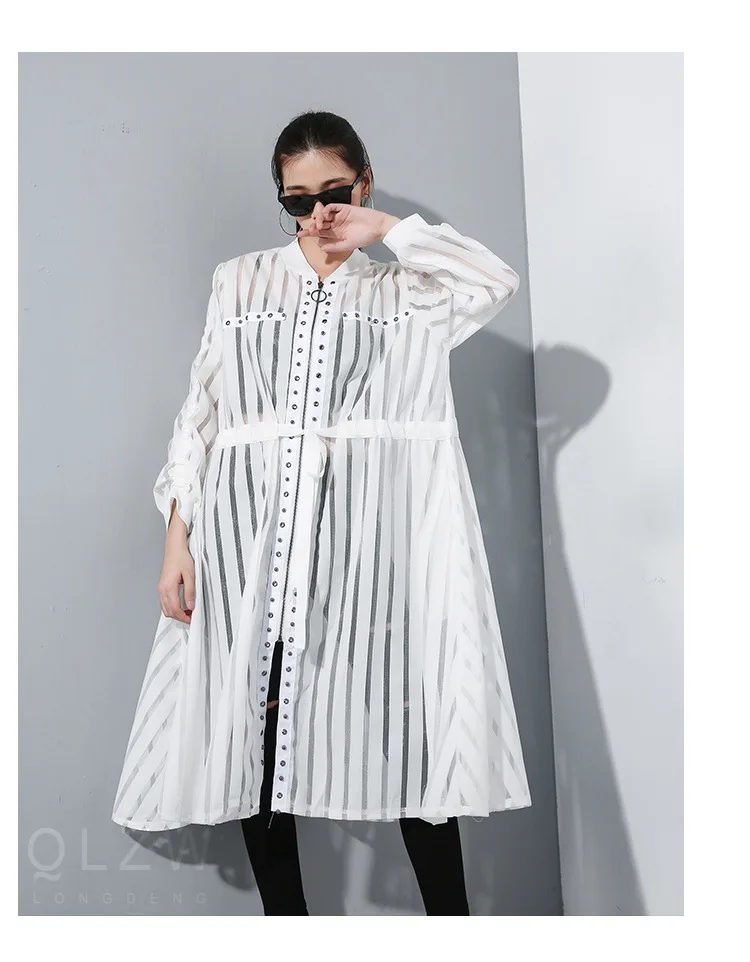 AliExpress осенняя одежда стиль прозрачный плащ на молнии Женский уличный крутой кардиган с длинными рукавами 0101
