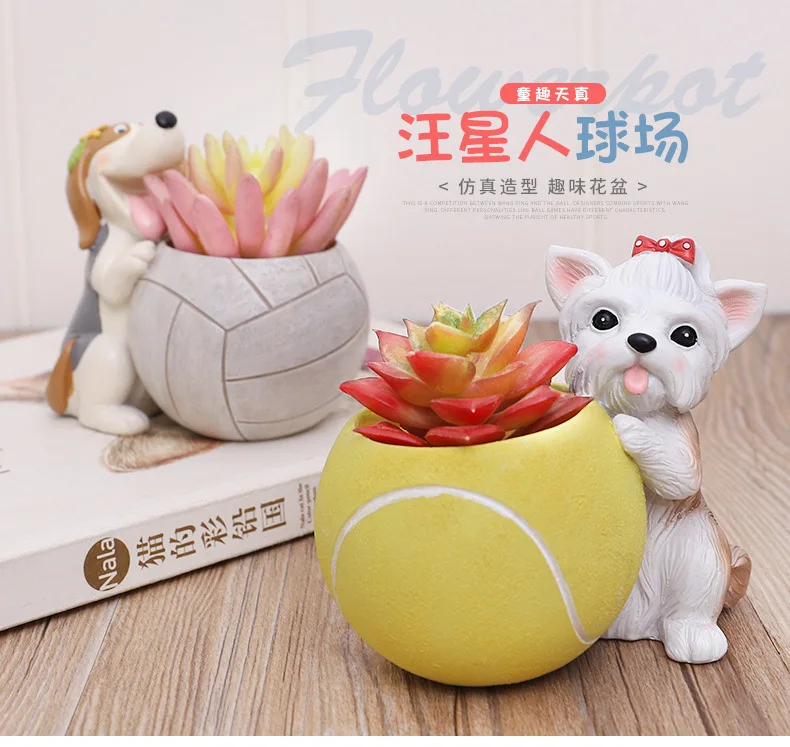 Creative Resin Succulent Plant Pots Mini Flower Pot Decorative Desktop Flowerpot Fairy Garden Home Garden Decoration (6)