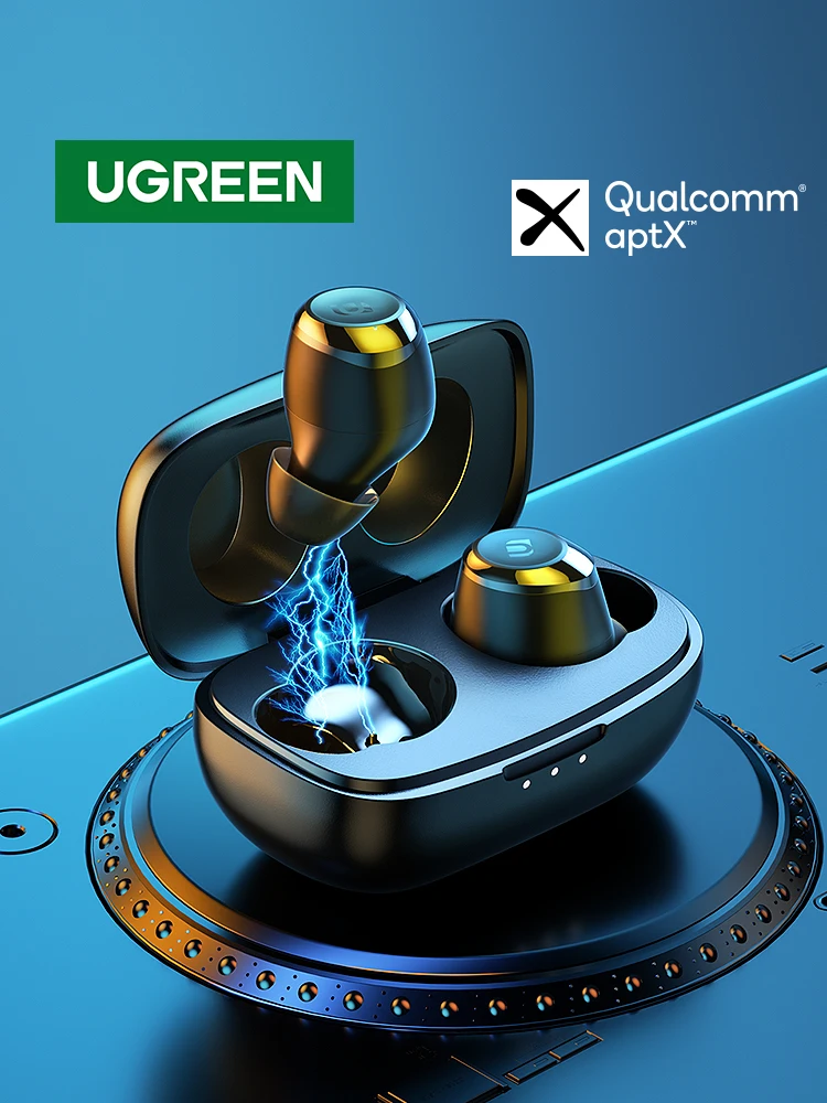 UGREEN HiTune TWS наушники беспроводные Bluetooth aptX с чип Qualcomm True стерео гарнитура