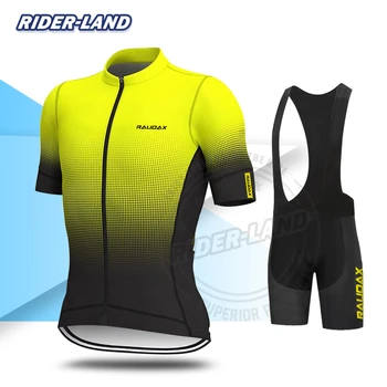 

Classic Fluorescent Yellow Cycling Clothing Men Pro Team Training Jersey Bundle Short Sleeve Set Summer Bike Uniform Quick Dry
