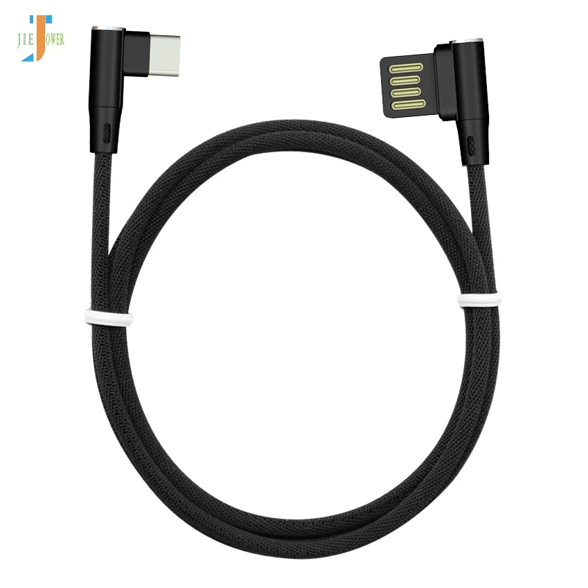 100 шт./лот 90 градусов кабель типа C Usb C быстрое зарядное устройство кабель для samsung Galaxy S10 S9 S8 Note 9 8 huawei P20 Oneplus 6 Usb-C - Цвет: Черный
