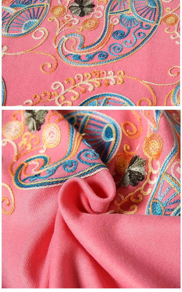 New Scarf For Women Winter Embroidery Neck Cashmere Scarves Lady Shawl Wrap Female Foulard Blanket Tassel Bandana Femme