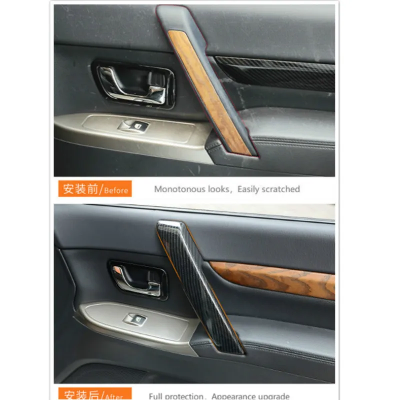 Для Mitsubishi Pajero 2007- ABS дверь подлокотник полоса Крышка Накладка для Mitsubishi Shogun V80 аксессуары
