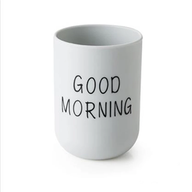 Простая ванная комната с рисунком «good morning» круглая чашка для мытья пара футляр для зубной щетки Мужчины Женщины дарят друг другу Подарки закупка#3A16