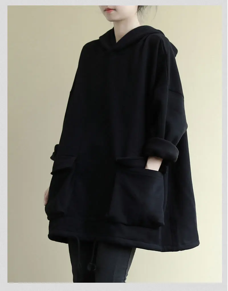 Женские пуловеры больших размеров с капюшоном, женские одноцветные Свободные флисовые толстовки с капюшоном, толстовки, Осень-зима
