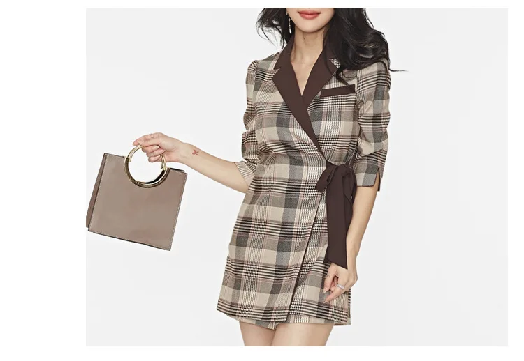 Fall Jumpsuits Romper Playsuit Half Sleeve Plaid Jumpsuit Lady Body One Piece Pants Office Mujer Workout Clothes for Women
