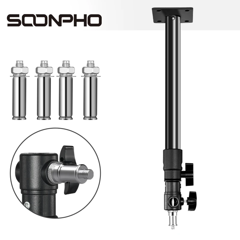 Photography Studio Wall Mount Camera Wall Ceiling Mount Boom Arm Up To 26" For Photo Video