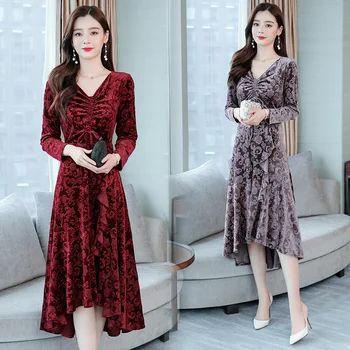 

L 2020 Spring and Autumn New Style WOMEN'S Dress Slim Fit Slimming