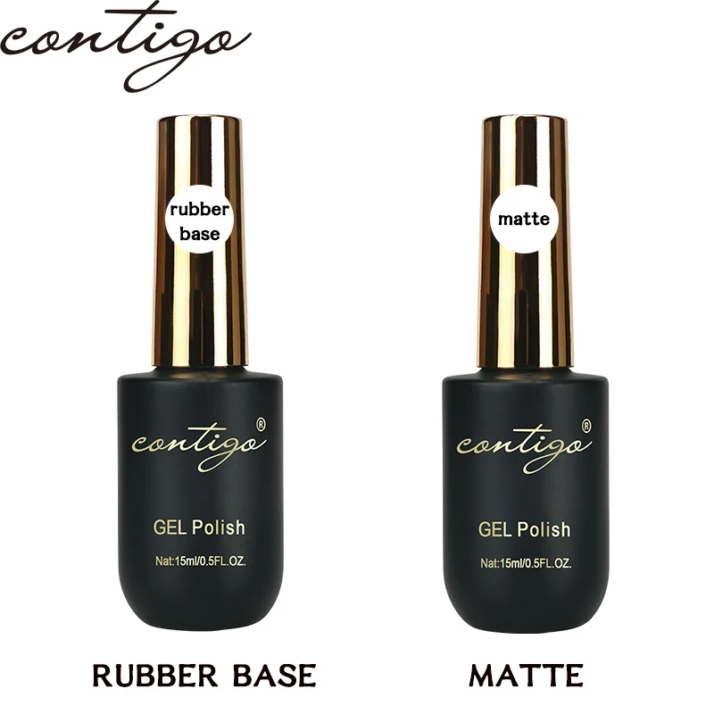 CONTIGO 15ml Nail Base Coat Semi permanent Hybrid Nail Polish Rubber