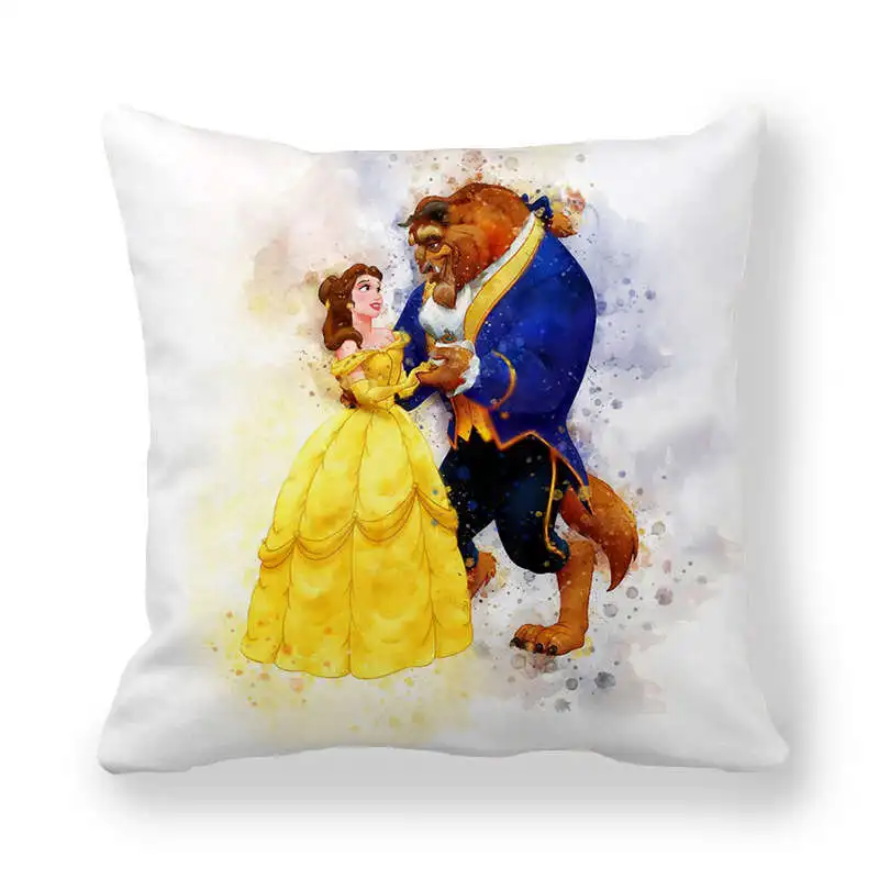 baby styling pillow Disney Beauty and the Beast Jasmine Snow White Cushion Cover PillowCase Decorative/Nap Room Sofa Baby Children Gift 45x45cm fitted sheet