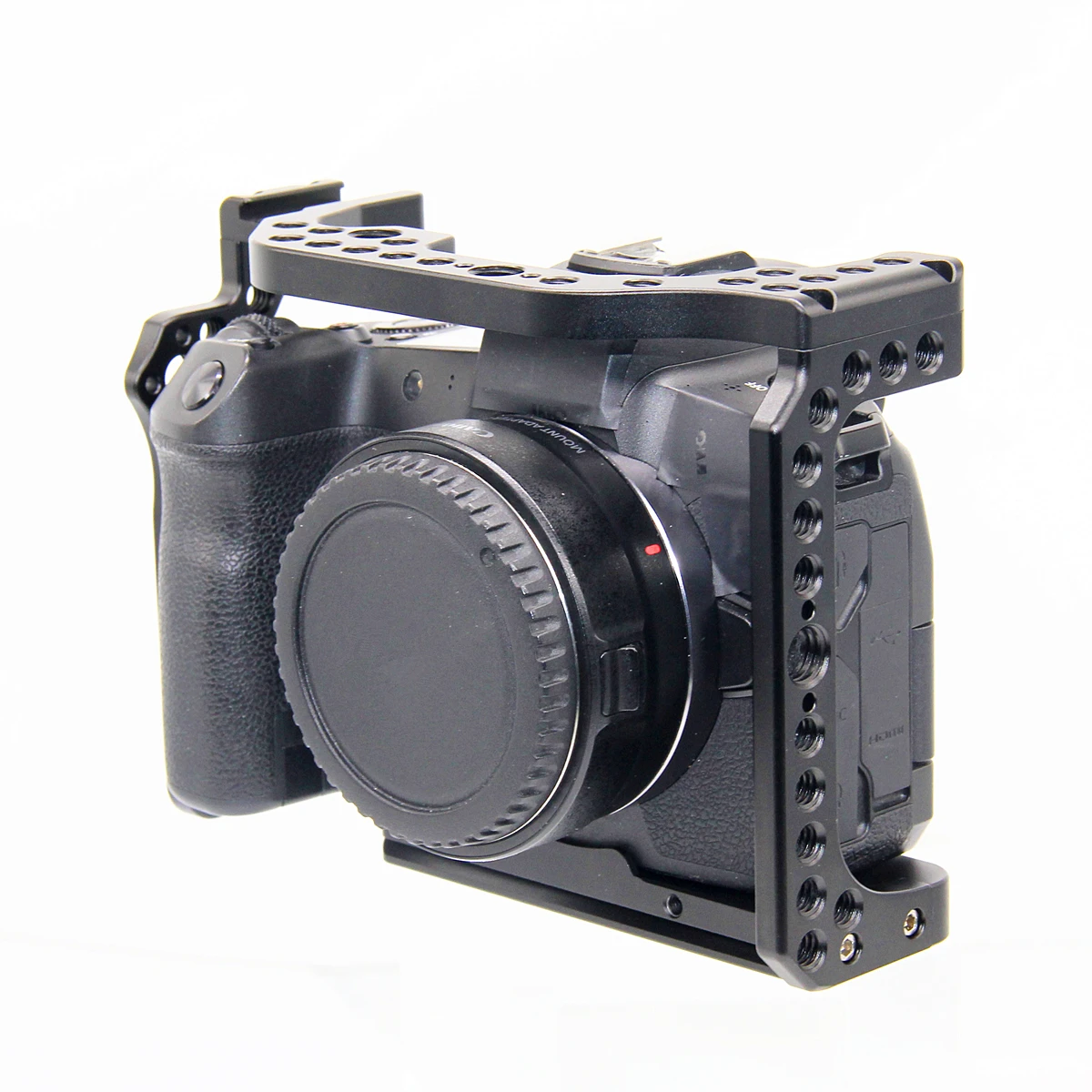 

Camera Cage Frame for Canon EOS R Built-in Arca Swiss Plate with Cold Shoe Mount Thread Holes for Magic Arm Microphone Led Light