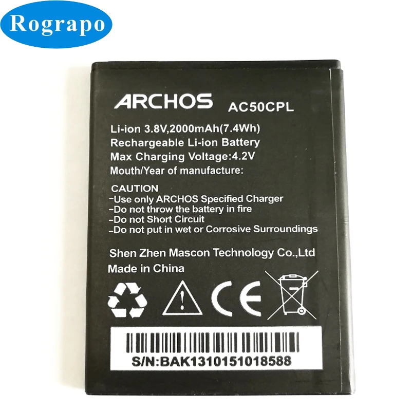 

100% New 3.8V AC50CPL Replacement Battery For Archos 50c Platinum Mobile Phone (71*60*4mm)