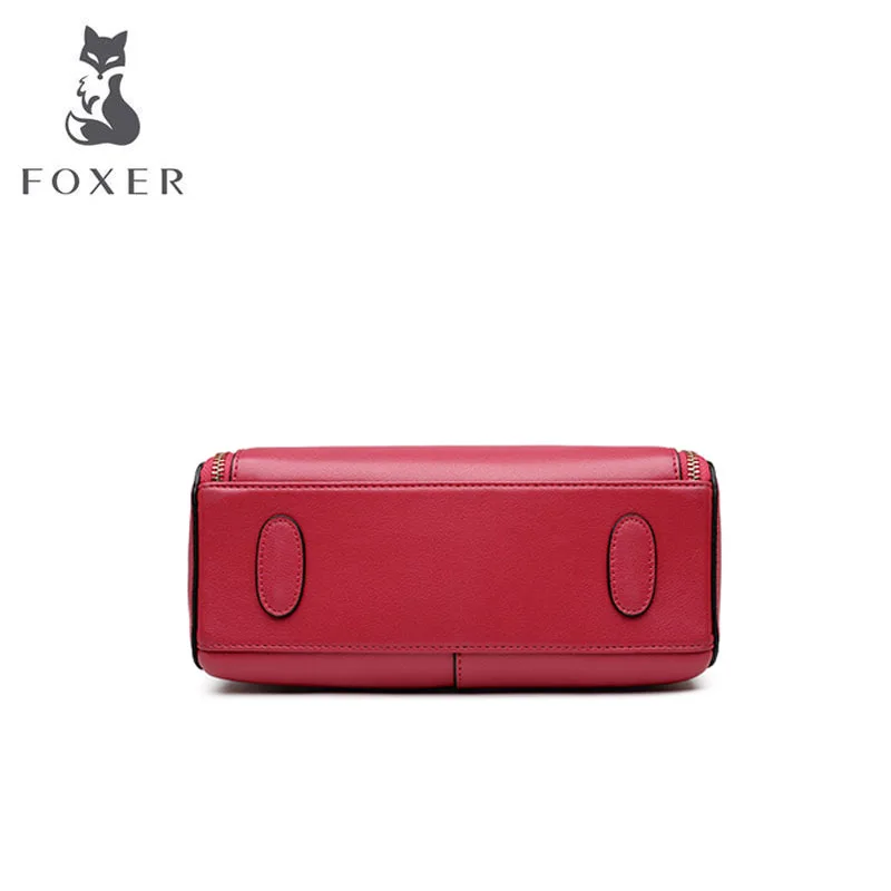 FOXER Роскошная Высококачественная Популярная женская сумка Новая Большая вместительная сумка через плечо модная атмосферная красная сумка