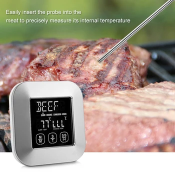 

Digital Meat Thermometer Stainless Probe Wireless BBQ DIY Food Cooking Thermometer Barbecue Thermometer Temperature Alarm Tools