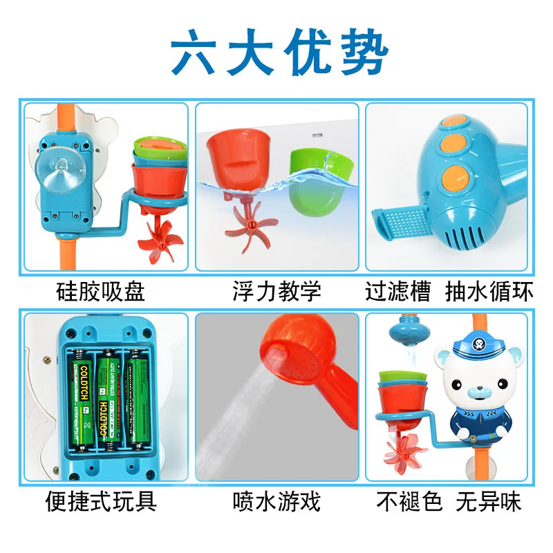 

Buddyfun Small Bottom Column Summer Day Baby Cool Shower Head Educational Infants Bath Spray Water Toys