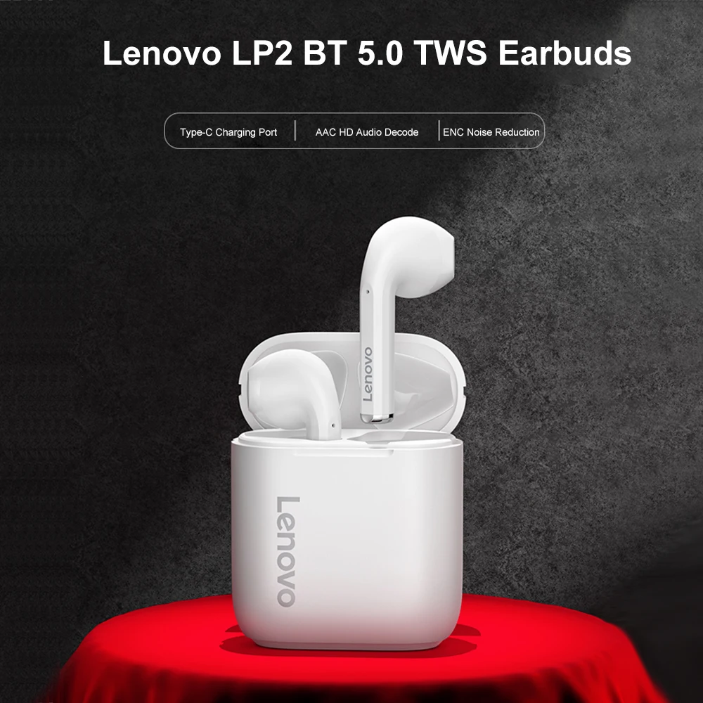 Lenovo LP2 TWS беспроводные BT HiFi наушники полу вкладыши спортивные водонепроницаемые