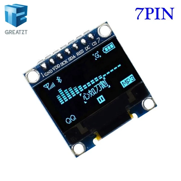 0.96 7PIN Blue 0,96 дюймов IIC Серийный желтый синий OLED дисплей модуль 128X64 IEC SSD1306 12864 плата с ЖК-экраном GND VCC SCL SDA 0,9" для Arduino - Цвет: 0.96 7PIN Blue