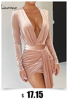Сексуальное облегающее мини-платье Tobinoone с блестками, женское платье с v-образным вырезом и длинным рукавом для ночного клуба, тонкое элегантное женское вечернее платье, вечерние платья