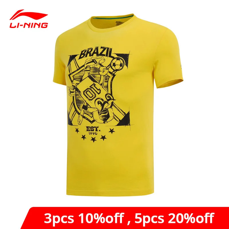 Мужская Спортивная Футболка Li Ning 100% хлопок Повседневная дышащая комфортная
