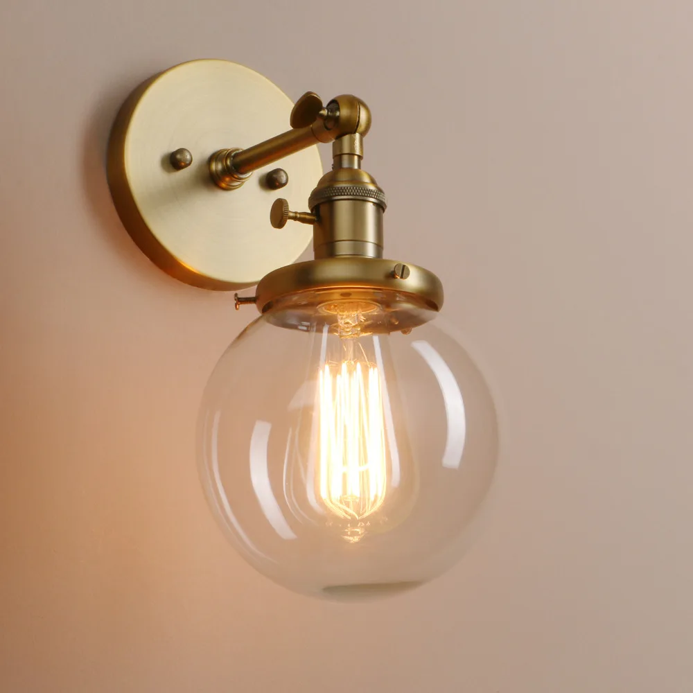 Parede de Vidro Lâmpada de Parede Lâmpada de Cabeceira Escada do Sotão Permo 5.9 vintage da Moderna Arandela Luzes Luminárias Luminária Luzes Espelho da 19 Luminárias de parede
