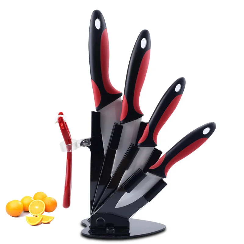 

Knife Stand Used For 3" 4" 5" 6" Ceramic Knife + One Peeler High Grade Acrylic Knife Holder Black Knife Block