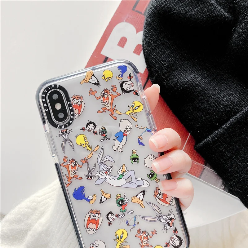 Чехол для телефона с героями мультфильмов Crazy Bunny iPhone 11 12 Pro mini XS Max XR X 7 8 Plus SE 2020
