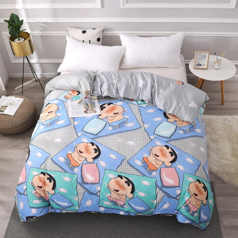 Пододеяльник с мультяшным карандашом Shin chan односпальный модный Удобный