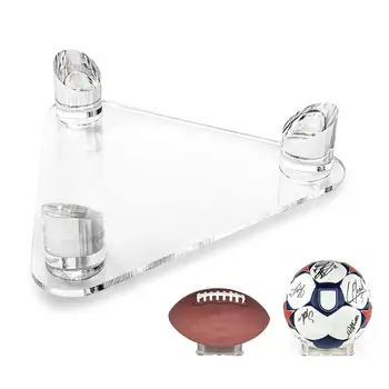 

Deluxe Acrylic Ball Stand Acrylic Triangle Display Stand Holder for Footballs Basketballs Volleyball