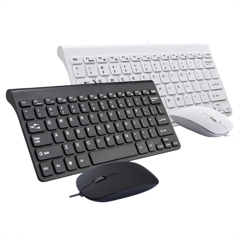 

Mini Slim 78 Key USB Wired Compact Thin Keyboard Mouse for Desktop Laptop Mac PC