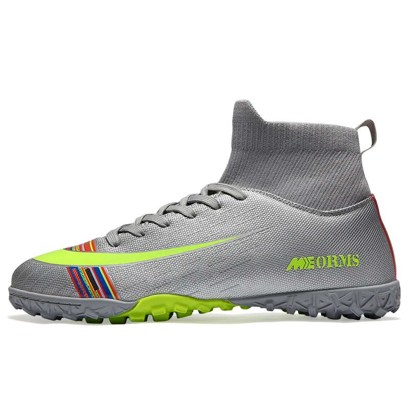 grey turf sole Обувь с высоким берцем Для мужчин футбольная обувь бутсы Крытый тренировочные кроссовки газоне футбол в футзале обувь оригинальные детские Для мужчин s Zapatos De Futbol - Цвет: grey turf sole