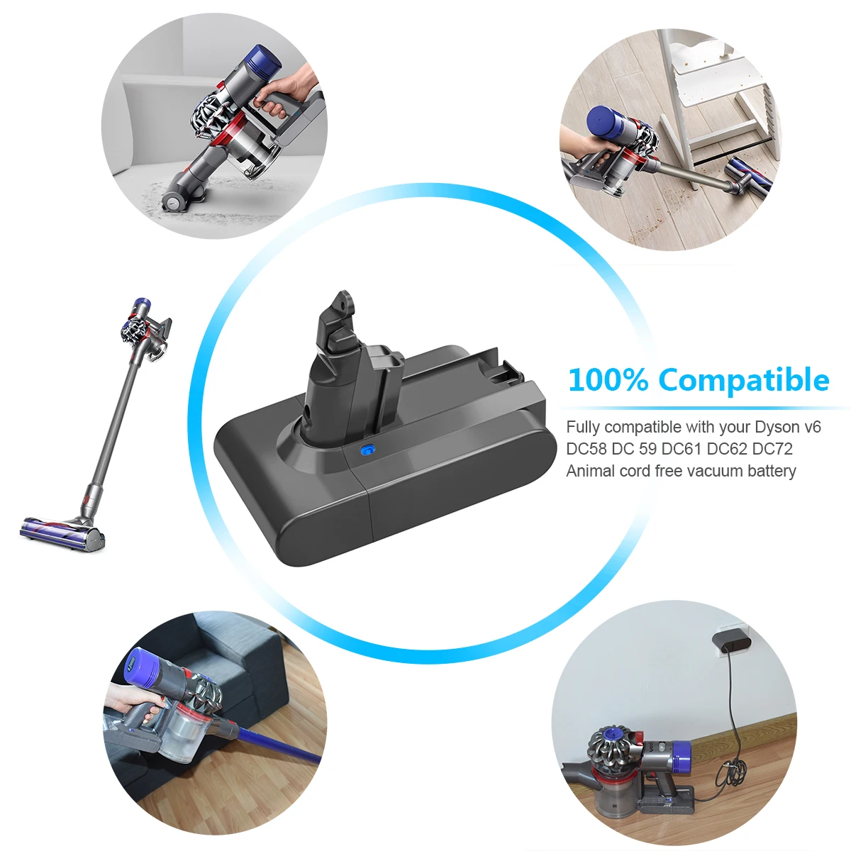 Turpow для пылесос Dyson Батарея& 4000 мАч 2200 мАч 21,6 в 3,0 Li-Ion Батарея V6 DC58 DC59 DC61 DC62 DC74 SV09 SV07 SV03