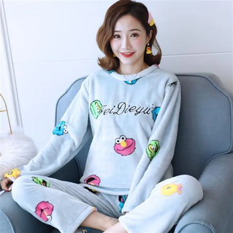 Style 5 Фланелевый пижамный комплект, пижама, теплая Сексуальная плюшевая одежда для сна с рисунком животных, большой размер, Женская домашняя одежда, зимняя модная Пижама - Цвет: Style 5