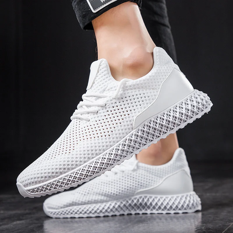 

Summer Mesh Breathable Men's Running Shoes 48 White Comfortable Casual Sneakers 47 Outdoor Jogging Tennis Sports Shoes Size 46