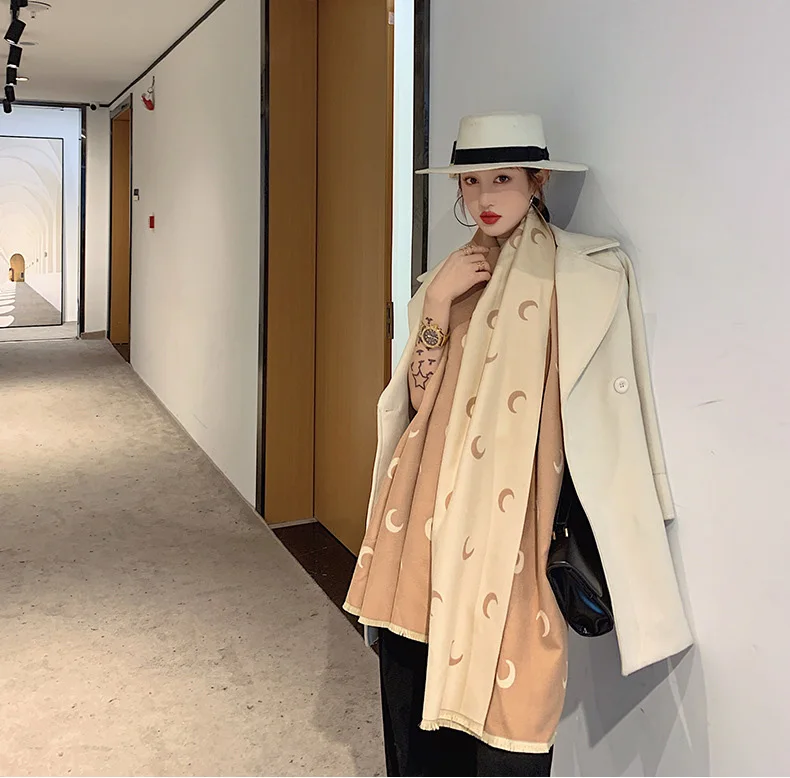 style 3 khaki Роскошный женский кашемировый шарф 200*65 см, женские зимние теплые шарфы, Женская Толстая шаль из пашмины, одеяло для путешествий, Рождественский подарок - Цвет: style 3 khaki