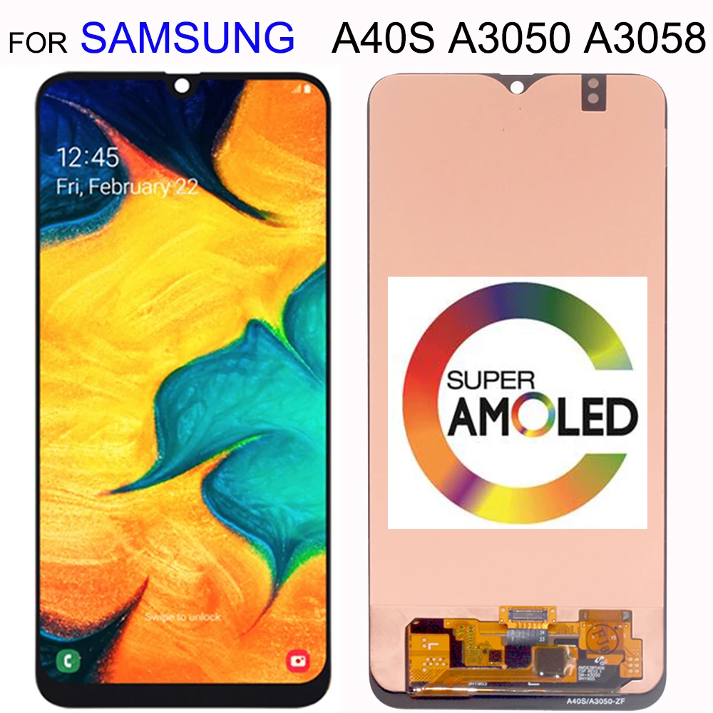 ЖК-дисплей Amoled для Samsung Galaxy A40s/A3050/A3058 сенсорный экран с дигитайзером стекло в