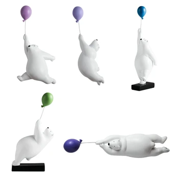 

Nordic Balloon Polar Bear Wall Decoration Polar Bear Resin Statue Room Wall Hang