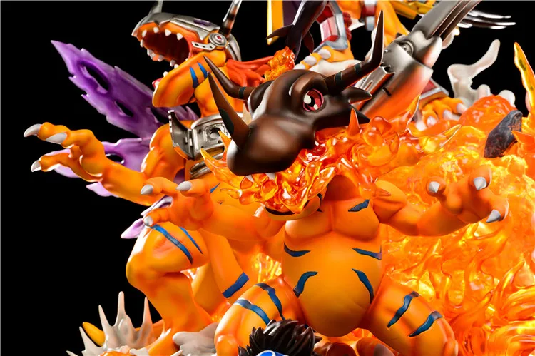 Digimon Adventure YAGAMI TAICHI Металлическая статуэтка Greymon из смолы, окрашенная дятел