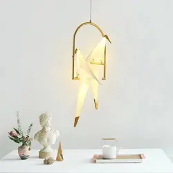 Скандинавский Золотой подвесной светильник s лампа креативная бумага для гостиной спальни прихожей прикроватный светильник оригами