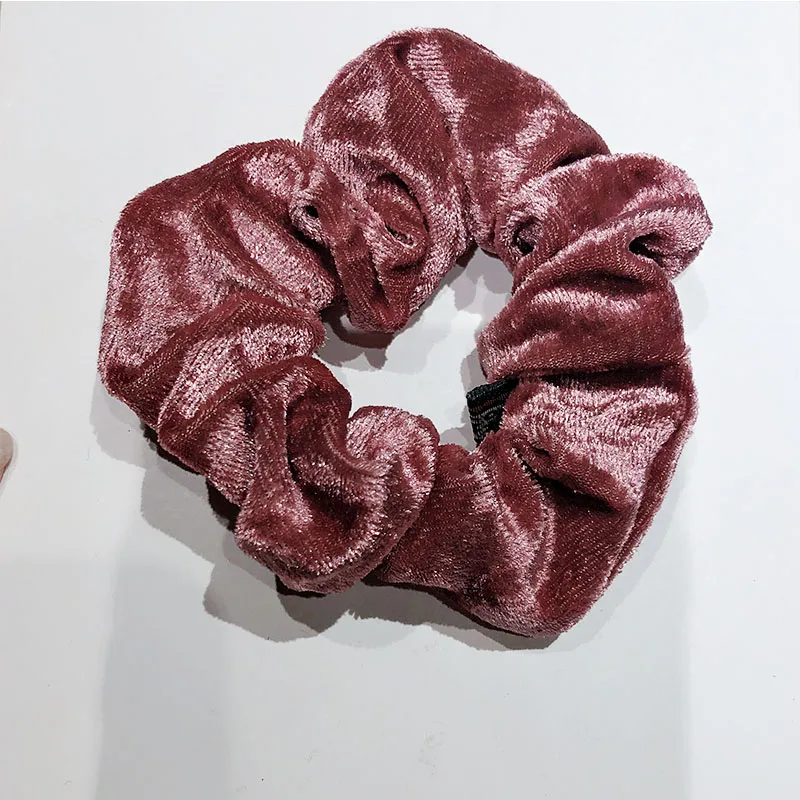 pink Новые женские элегантные резинки для волос из кораллового флиса с жемчугом и эластичным хвостом, кольцо-повязка для волос, модные аксессуары для волос - Цвет: pink