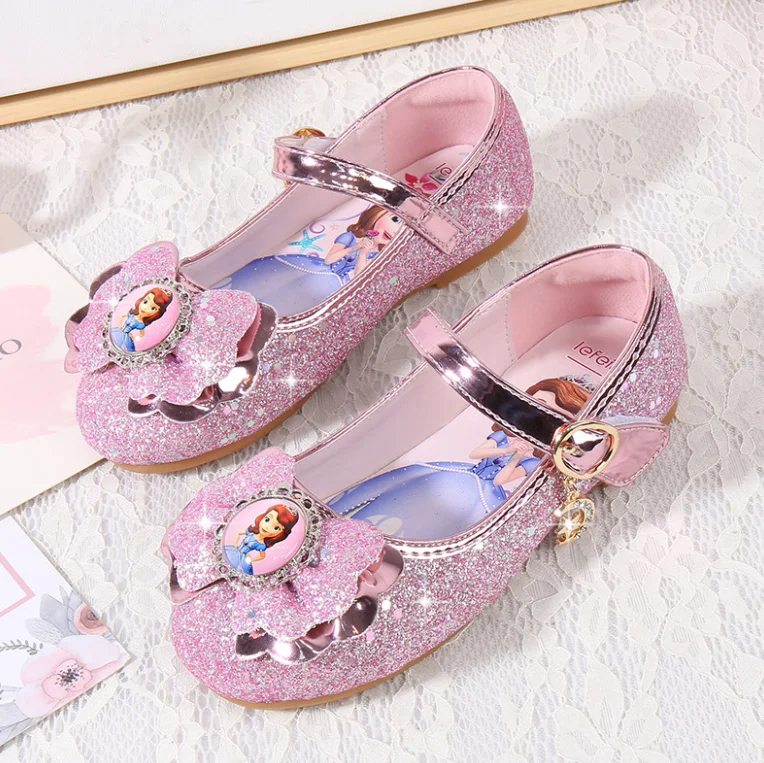 Baby Girls Kids Leather Sandals Sophia Flat Summer Butterfly Knot For Party Dress
