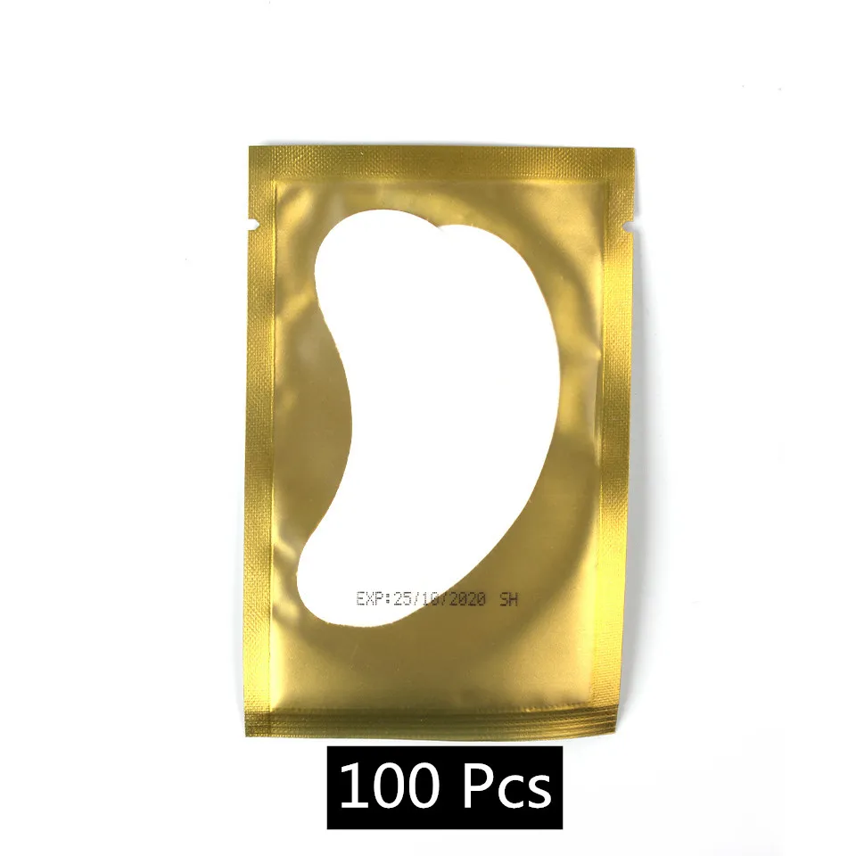 100 Pcs Gold 30/50/100 пар/лот глазные гель-патчи для ресниц, мини-лопасти вентилятора, кругов под глазами Бумага колодки, Прививка наращивания ресниц наклейки-заплатки - Цвет: 100 Pcs Gold