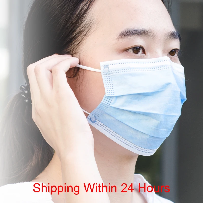 

50Pcs 3-Ply Disposable Protective Mask Anti-pollen Anti-Virus Anti-influenza Dustproof Safety Non Woven Facial Mouth Face Mask