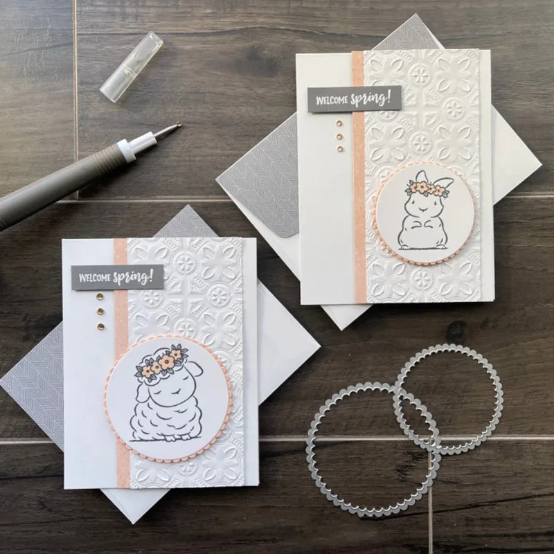 Dies and Stamps Set Round Oval Scallop Mini Banner Frame Bow-knot Girl Model Lipstick Critter DIY Scrapbooking 2021 New #1