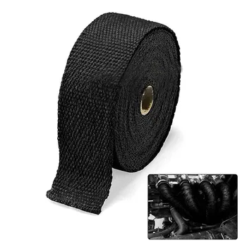 

5M Roll Fiberglass Exhaust Pipe Heat Shield Motorcycle Exhaust Header Pipe Heat Wrap Tape Thermal Protection+ 4 Ties Kit Insulat