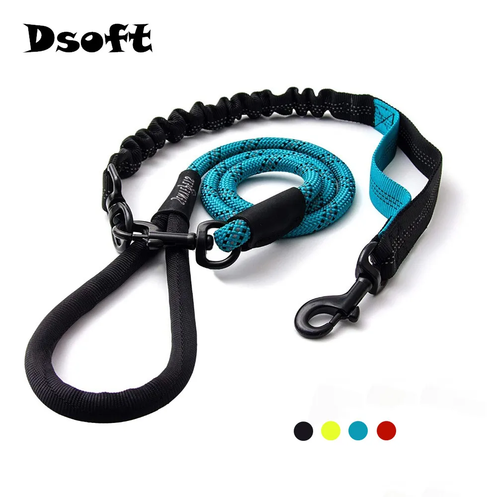 

Dog Leash No Tangle Double Dog Walking Training Leash Adjustable Comfortable Shock Absorbing Reflective Nylon Dog Leash Double