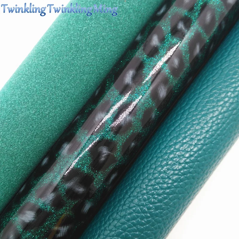 

Green Glitter Fabric, Litchi Suede Faux Leather Fabric, Synthetic Leather Fabric Sheets For Bow A4 8"x11" Twinkling Ming XM365